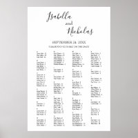 Isabella Elegant Alphabetical Seating Chart