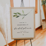 Poster ISABELLA Elégante Fête des mariées verte Bienvenue<br><div class="desc">Ce panneau d'accueil de douche nuptiale présente une élégante feuille de verdure aquarelle et un design minimaliste moderne. Ce poster de bienvenue est l'ajout parfait à votre jardin extérieur ou à votre événement de douche nuptiale classique.</div>