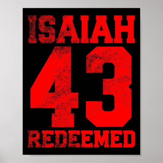 Poster Isaiah 43 Inspirant chrétien racheté (Devant)