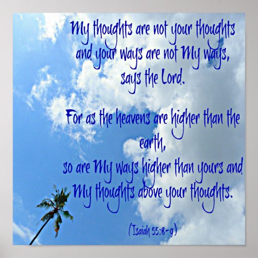 Poster Isaiah Bible My thoughts are not your thoughts (Devant)