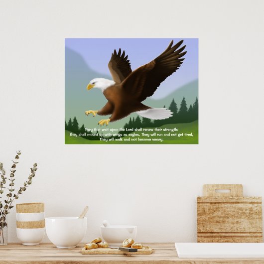 Poster Isaïe 40:31 Aigle en saut Imprimer (Cuisine)