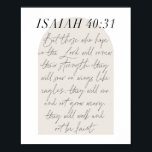 Poster Isaïe 40:31 Arc Beige Boho Minimal<br><div class="desc">Mais ceux qui espèrent dans le Seigneur renouvelleront leur force...  -Isaïe 40:31 Script minimal Boho Arc Beige</div>