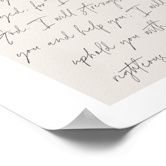 Poster Isaïe 41:10 Script minimal d'arc beige Boho (Coin)