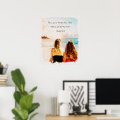 Poster Isaïe 43 2 Aquarelle Mère Fille Vue Mer (Bureau à domicile)