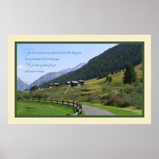 Poster Isaïe 54:10 Écriture Imprimer (Devant)