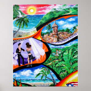 Poster Isla del Encanto, Coeur de l'île, par Galina -