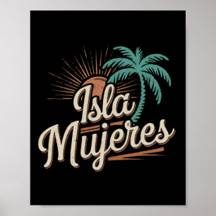 Poster Isla Mujeres Mexique Souvenirs de vacances Famille