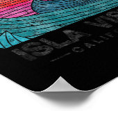Poster Isla Vista Surfing Waves Beach Retro California Su (Coin)
