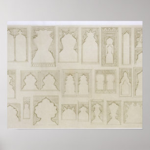 Poster Islamic and Moorish arch designs for balconies, wi
