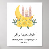 Poster Islamic Crescent Moon & Mosque Wall Print  (Devant)