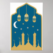 Poster Islamic Nightscape Wall Art (Devant)