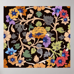 Poster Islamique Classique : Ornement Floral sans Seamles