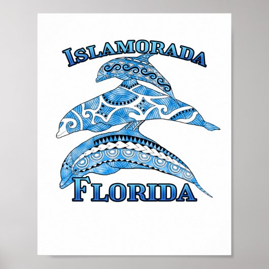 Poster Islamorada Floride Keys Vacation Tribal Dolphins (Devant)