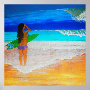 Poster Island girl surfe