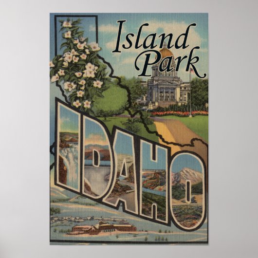Poster Island Park, Idaho - Scènes aux grandes lettres (Devant)