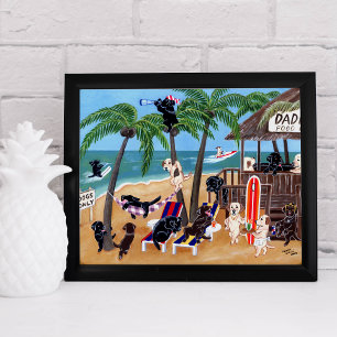 Poster Island Summer Vacation Labradors Artwork