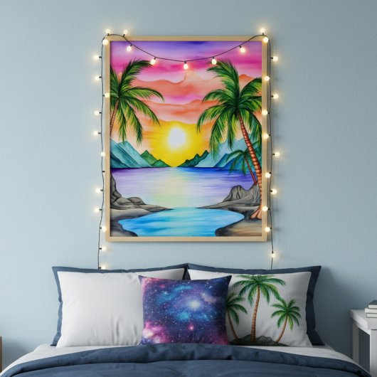 Poster Island Tropical Beach Sunset