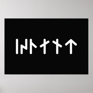 Poster Islande ᛁᛋᛚᛅᚾᛏ ~ Runes Futhark récent