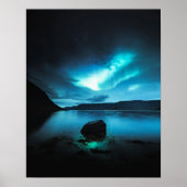 Poster Islande - Aurores boréales dans les fjords de l'Ou (Devant)