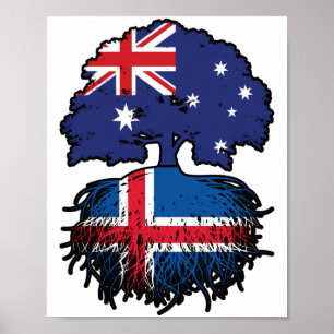 Poster Islande Australie Australienne Australie Racines d
