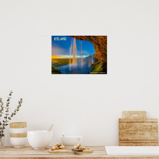 Poster Islande - Cascade de Skogafoss (Cuisine)