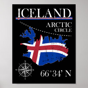 Poster Islande - Cercle Arctique - Île Polaire Nord Isl
