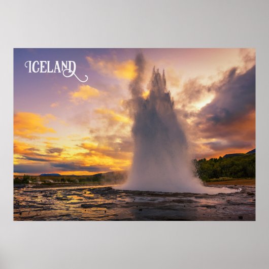 Poster Islande Geyser (Devant)