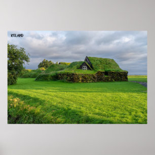 Poster Islande - Maison verte