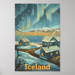 Poster Islande Vintage célèbre Travel Place