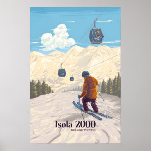 Poster Isola 2000 Alpes-Maritimes France Station de ski