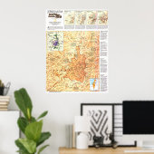 Poster " Israël : 1996 Jérusalem Histoire MAP ... (Bureau à domicile)
