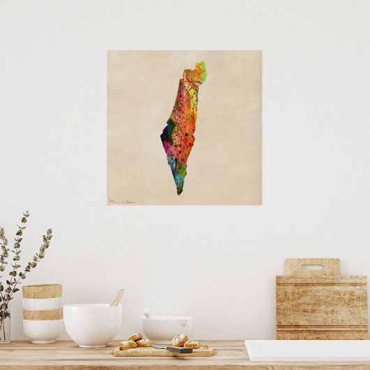Poster Israel Map Painting (Cuisine)