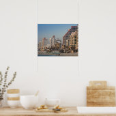 Poster Israël, Tel Aviv, front de mer, hôtels, crépuscule (Cuisine)