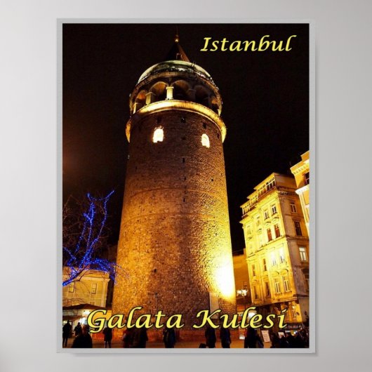 Poster Istanbul - Galata Kulesi à la nuit - Turquie - (Devant)