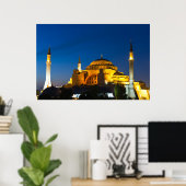 Poster Istanbul - Sainte-Sophie à l'affiche du crépuscule (Bureau à domicile)