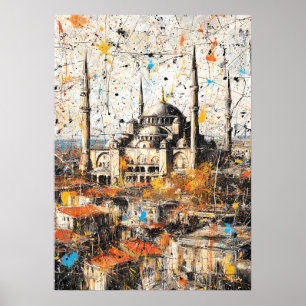 Poster Istanbul Sainte-Sophie Peinture Abstraite au Dégou