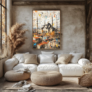 Poster Istanbul Sainte-Sophie Peinture Abstraite au Dégou