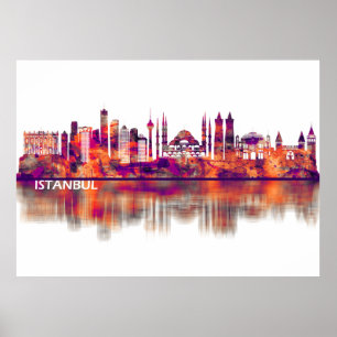 Poster Istanbul Turkey Skyline