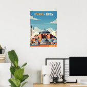 Poster Istanbul Turkey with hagia Sophia and minarets (Bureau à domicile)