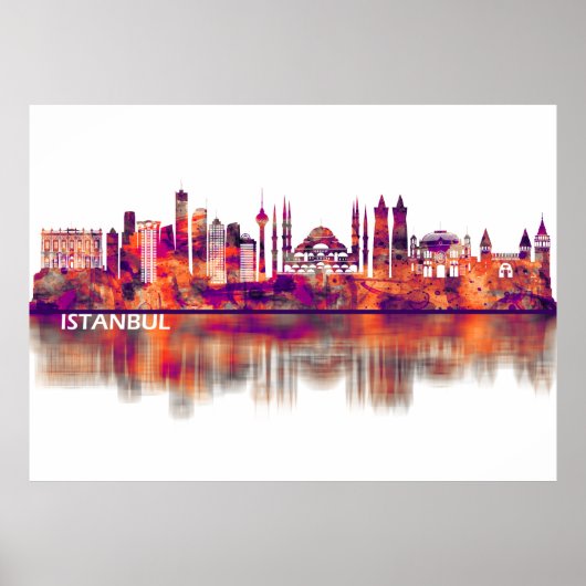 Poster Istanbul Turquie Skyline (Devant)