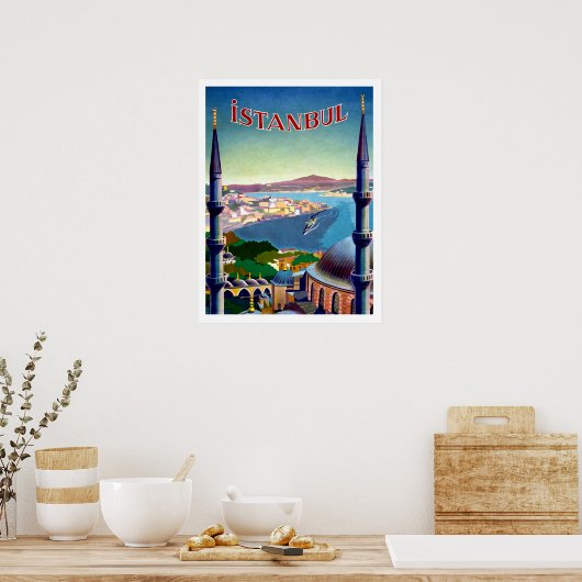 Poster Istanbul, Turquie, vue panoramique sur la côte (Cuisine)