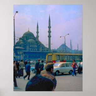 Poster Istanbul vintage, Trafic, Mosquée Sainte-Sophie