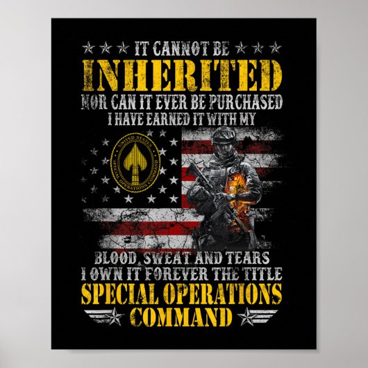 Poster It Cannot Be Inherited Special Operations Command (Devant)