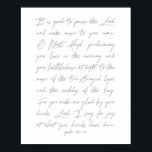 Poster It is good to praise the lord... Psaume 92:1-4<br><div class="desc">It is good to praise the lord...  Psaume 92:1-4</div>