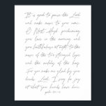 Poster It is good to praise the lord... Psaume 92:1-4<br><div class="desc">It is good to praise the lord...  Psaume 92:1-4</div>