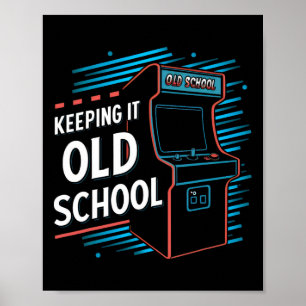 Poster It Old School Gamer Vintage 80's 90s Arcade Gaming