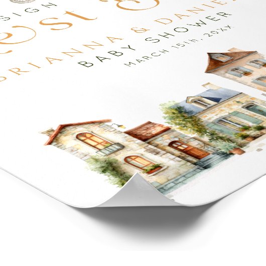 Poster It Takes a Village Guest Book Sign (Coin)