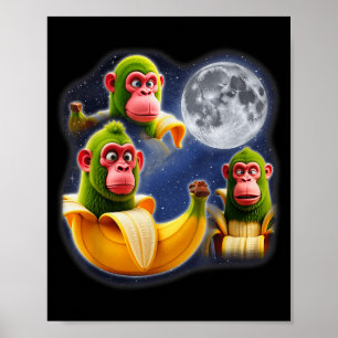Poster Italian Brainrot Chimpanzini Bananini 3 Lune Étran