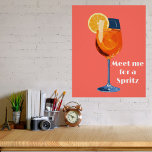Poster Italian Cocktail Happy Hour Vintage Retro Abstract<br><div class="desc">Brighten your day with a splash of Italian cocktail inspired color with this Vintage Retro style artwork. Created in a bold watercolor style, this bright orange drink comes with an orange slice inside the wine glass and on the rim, surrounded by a bright background throughout. Personalize it by adding a...</div>