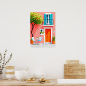 Poster Italian facade with a blooming tree (Cuisine)